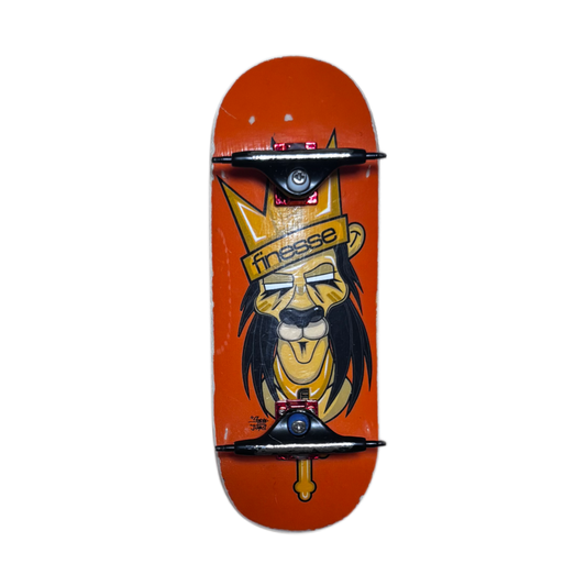 Used Hand Shaped Tech Deck Pro Series w/ Used 34mm Obsius Trucks